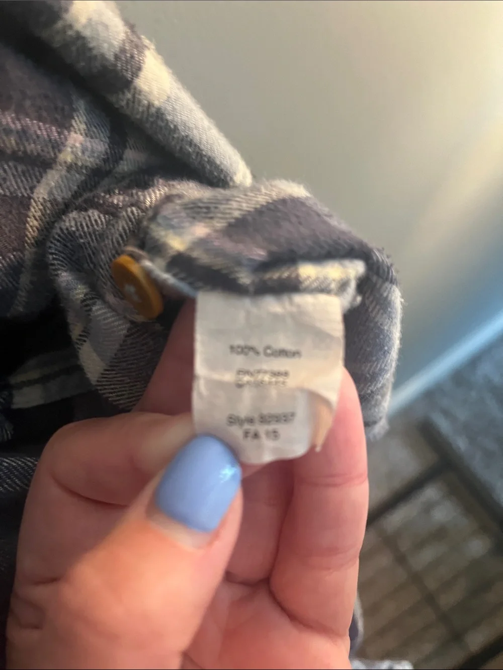 J. Crew Men’s Navy and Light Blue Plaid Button-Down Shirt